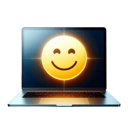 Laptop with smiley
